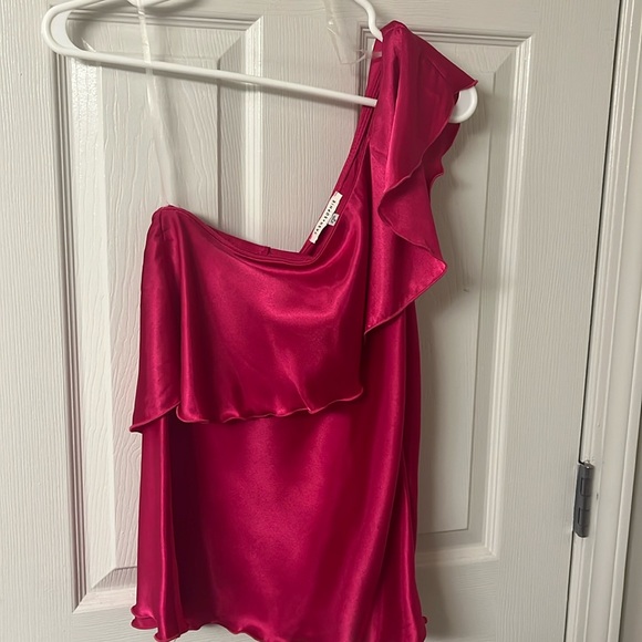 Bright pink One Shoulder Top - Picture 1 of 4